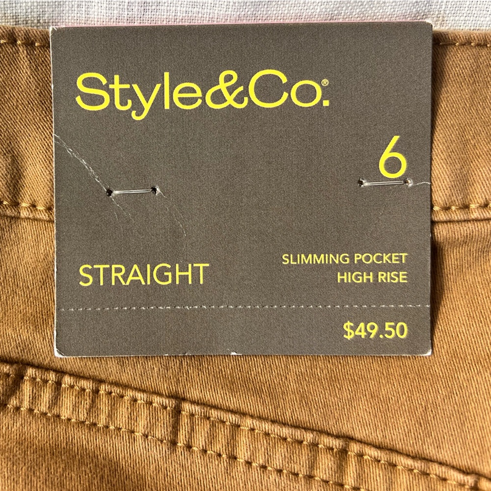 High rise slimmed pocket straight leg jeans - Picture 9 of 13